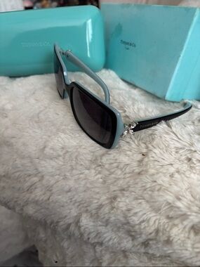 Tiffany & Co. Light Blue Frame Sunglasses with Black Lenses